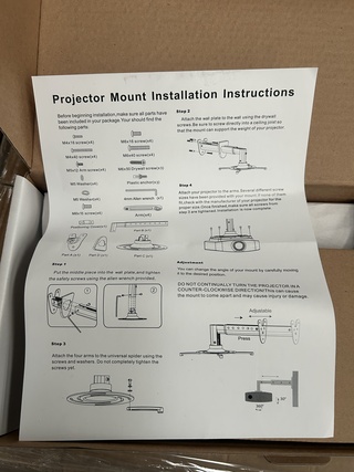 Ca. 45x Beamer Mounting Bracket Wall/Ceiling Silver Sam Creative